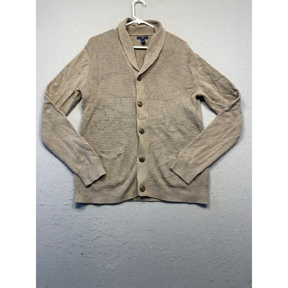 Gap Cardigan Sweater Knit Tan Brown Medium Mens
